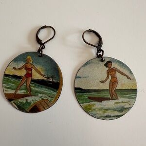 Linda Hart vintage tin earrings